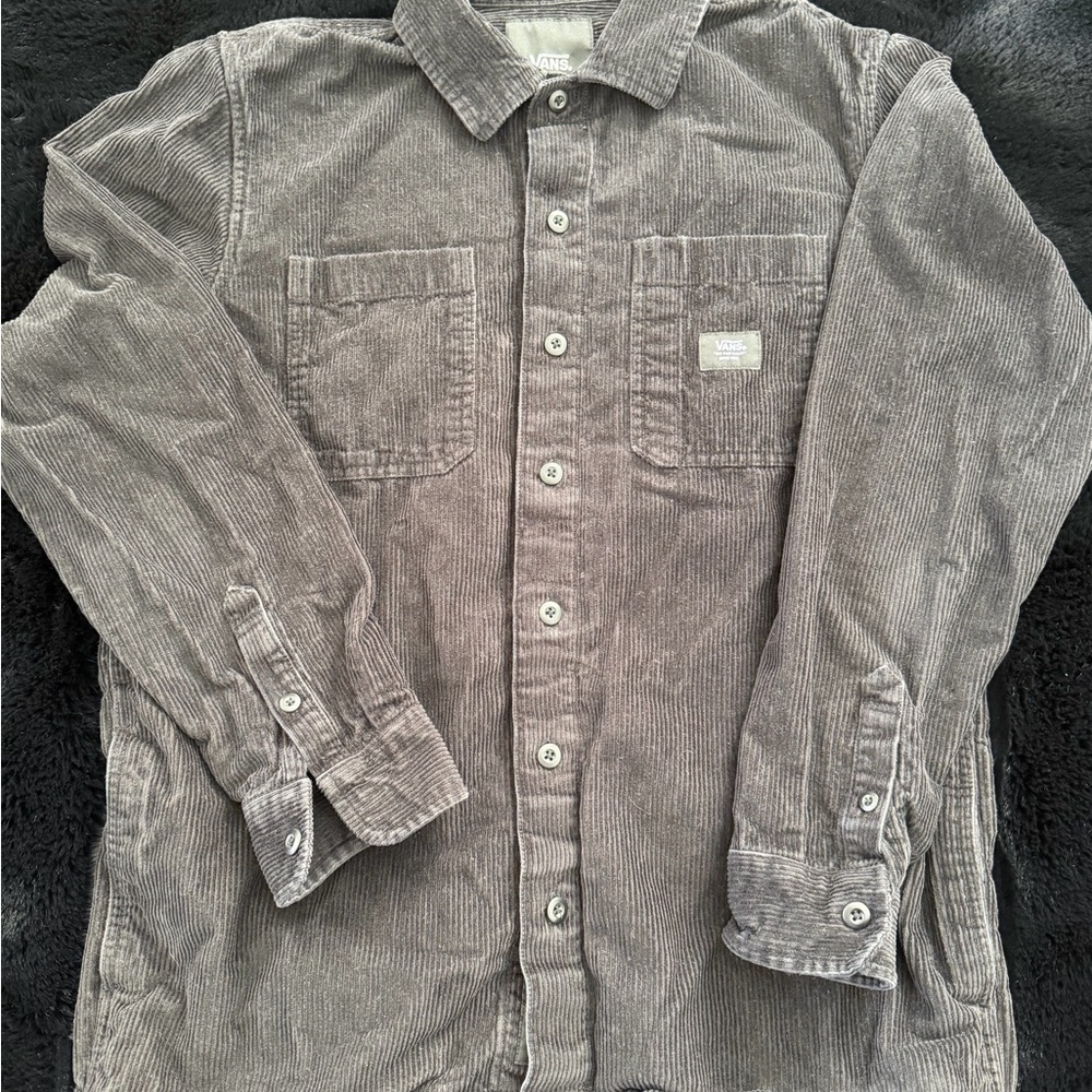 Men's Gray Corduroy Shirt
